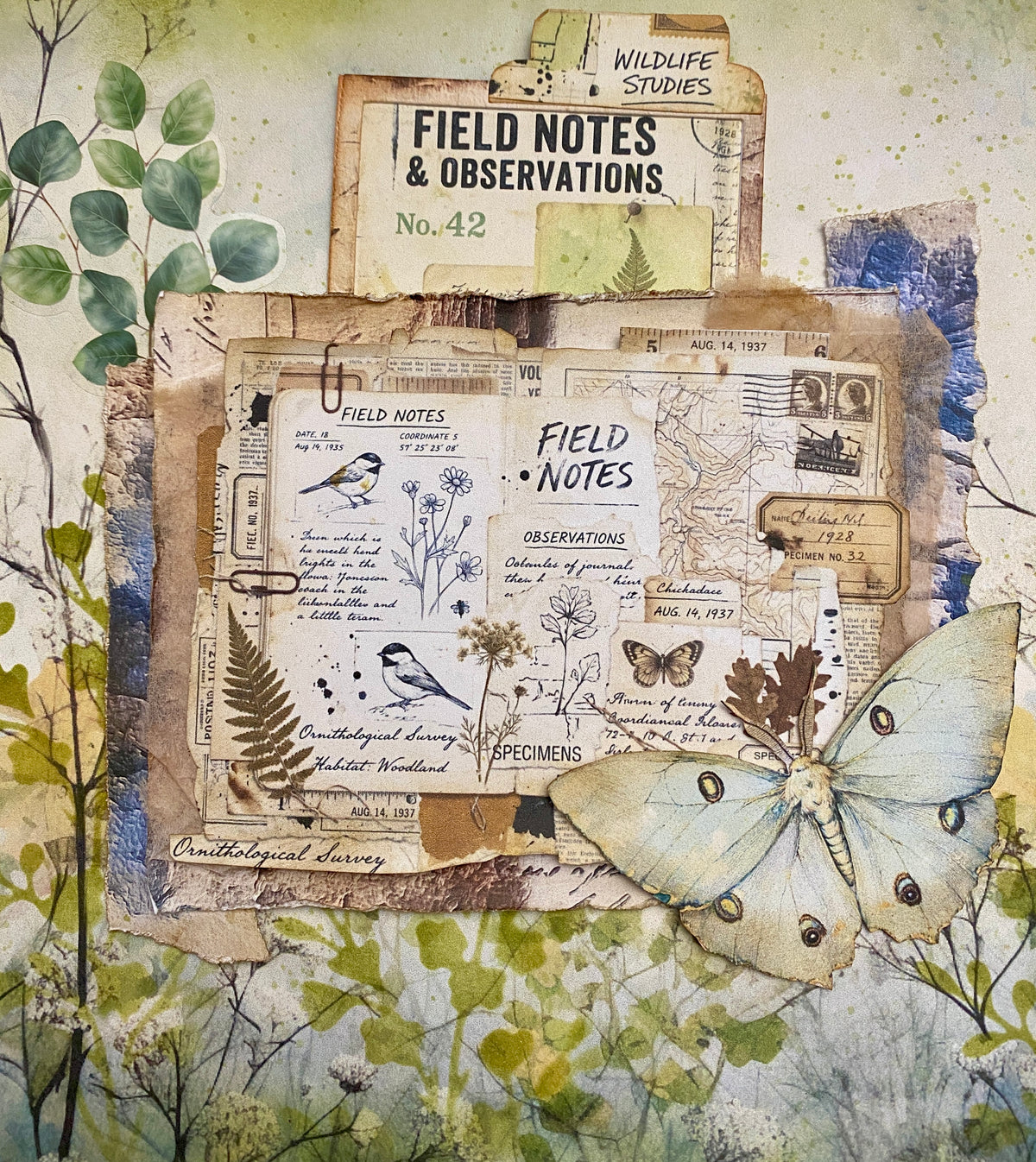 Sept 2026 Art Journal Page 'Field Notes'