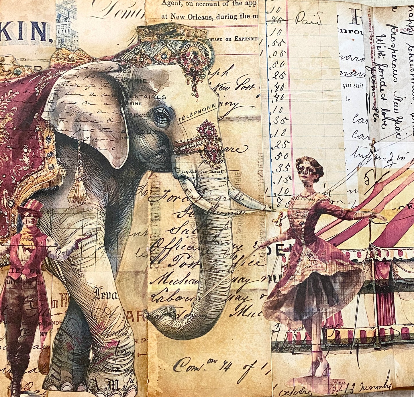 Feb 2026 Art Journal Page/Class 'Life is a circus' NO KIT