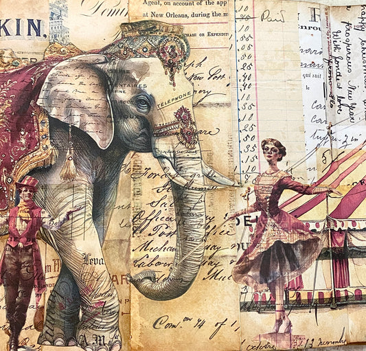 Feb 2026 Art Journal Page/Class 'Life is a circus'